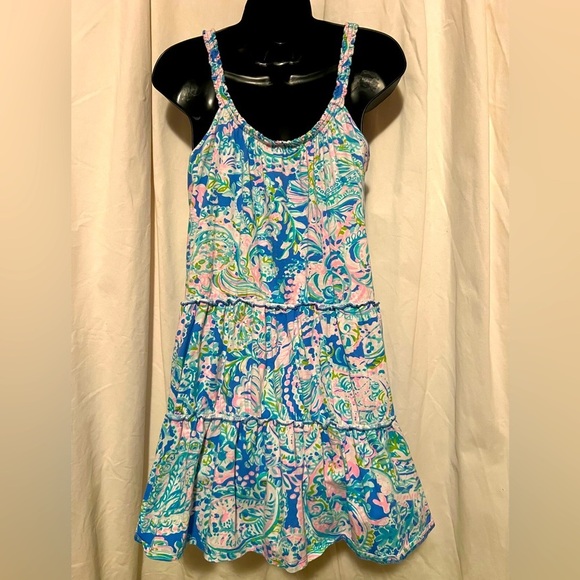 Lilly Pulitzer Loro Swing Dress Multi Dream Team Pink Blue Sz S - Picture 3 of 4